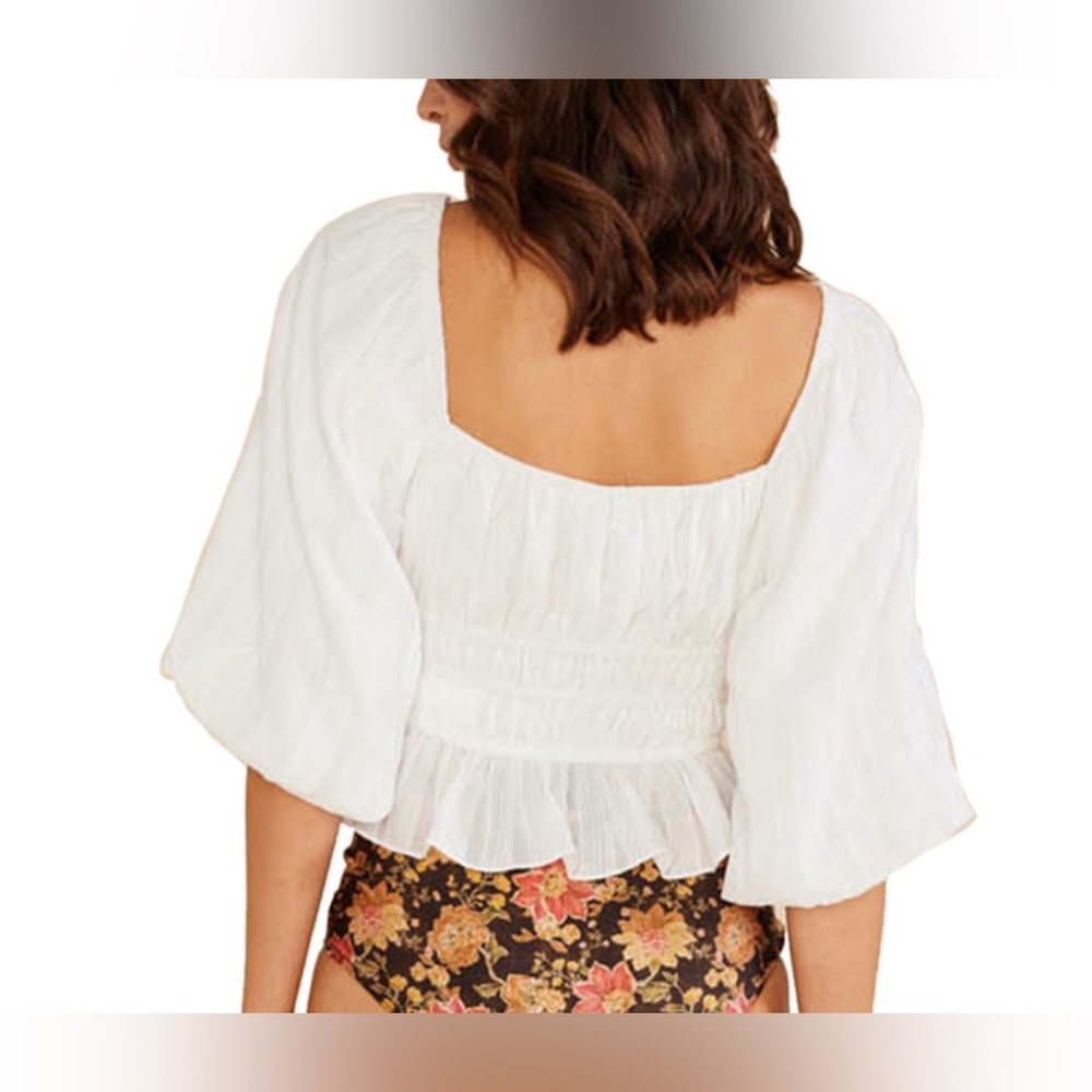 MinkPink - NWT | Revolve White Norah Top Tie Front | Sz Lg | Made in Australia - Picture 5 of 17